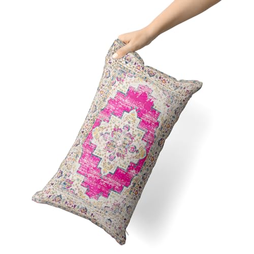 Snylcce Boho Throw Pillow Covers Set of 2 -Magenta Antique & Vintage Design - Image 3