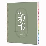 Rileys 2026 Planner, Agenda Planner With Weekly And Monthly View, Daily Agenda Book And Yearly Planners Calendar Book, Spiral Bound With Tabs, Notes, Goals And Holidays (Green, 8.5 x 11 in)