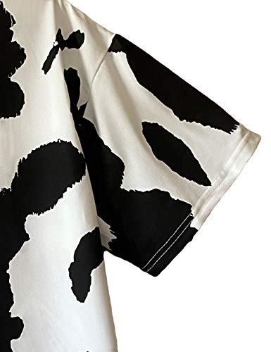 Women's Short Sleeve Round Neck Colorblock Cow Print Summer Casual Oversized T Shirt Tee Tops3