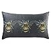 Evans Lichfield Funda de cojín con diseño de Abeja Dorada, Terciopelo, Gris, 30 x 50cm