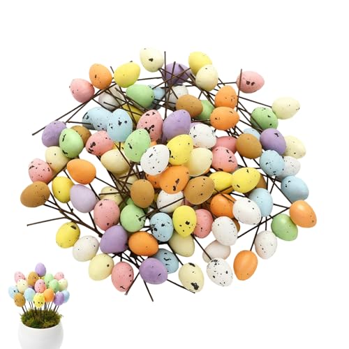 Huevos de Pascua con tallos para decoraciones del hogar y jarrón pack de 100 piezas 2