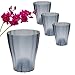 GarPet 4er Set Orchideentopf Transparent Orchideen Übertopf Pflanztöpfe Übertöpfe für Orchideen aus Kunststoff Innen Durchsichtig Elegant 16 cm rauchfarbig