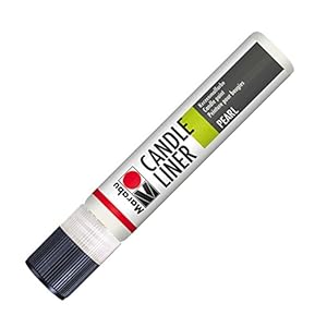 Marabu 18050009070 – Candle Liner weiß, Kerzenpen, cremig, weiche Wachsmalfarbe, auf Wasserbasis, lichtecht…