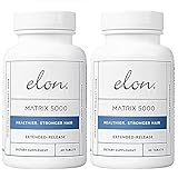 Elon Matrix 5000 - Biotin 5000mcg Vitamins for Hair Growth w/Extended Release - Promotes Healthy & Strong Hair - Pack of 2 (120 Day Supply)