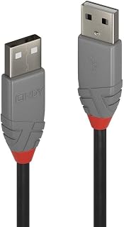 LINDY 36691 USB 2.0 Type A to A Cable, Anthra Line - Black, 0.5m