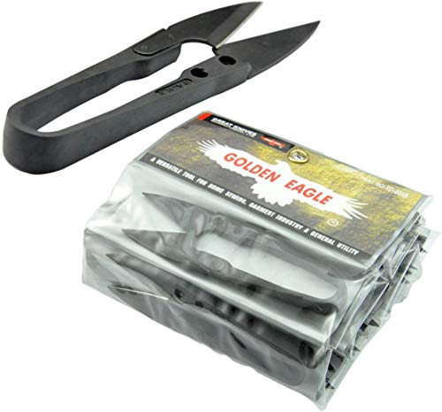 UCEC Thread Scissors, U Sewing Clipper, Beading Thread Cutter for Trimming Threads, Stitch, DIY Supplies and Embroidery Thrum Yarn - 12 Pack, Black