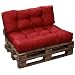 bananair - Almohadas/Colchones para Palets | Cojín de Jardín | Impermeable | Interiores/Exteriores | Sofá, Sillón, Asiento para Euro Pallet | Fabricado en Francia (Rojo, Respaldo 120 x 40 cm)