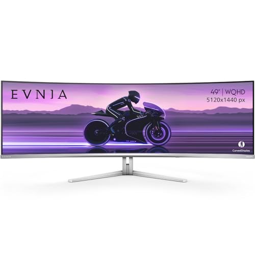 Image of Philips Evnia 49M2C8900 49'' QD OLED Curved Gaming Monitor, Wide Dual QHD, 240Hz, AMD FreeSync Premium Pro, USB-C Docking, Built in KVM, Height Adjustable, Xbox PS5 Switch Compatible, 4-Year Warranty