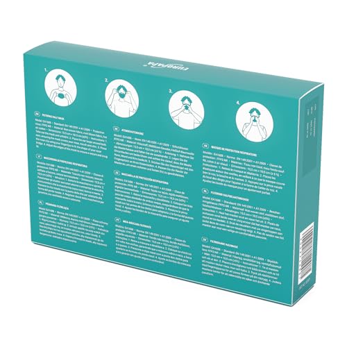 EUROPAPA 20x FFP2 Weiss Masken Atemschutzmaske 5-Lagen Staubschutzmasken hygienisch einzelverpackt Stelle zertifiziert EN149:2001+A1:2009… – Ansicht 2