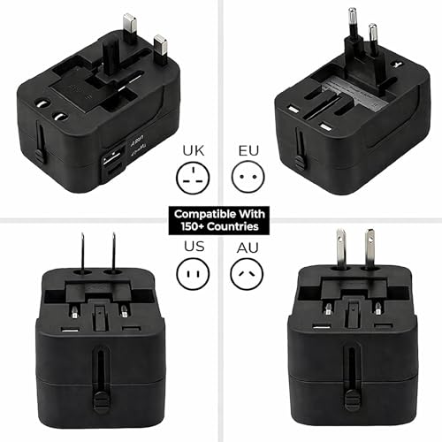 Image of MX Universal Travel Adapter All in One Worldwide Plug Adapter, International Travel Plug Converter Multi Plug Pin with Surge Protector, 3 Pin Universal Socket Adapter for UK, Europe, USA, China, Japan