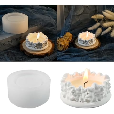 Unique 3D Flower Silicone Candle Mold - Handcraft Artistic Wax Candles, Soap, Resin, Chocolate, Gypsum and Clay Crafts (Small) Cover