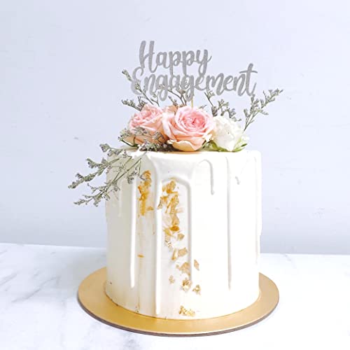 Happy Engagement Cake Topper - Engagement Party Decor/Decorations,Engagement/Engaged Cake Topper,Bridal Shower Cake Topper, She Said Yes Party Decor #TOP4