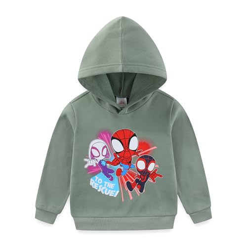 Marvel Moletom com capuz Spidey and His Amazing Friends Spider-Man Miles Morales Ghost Spider Boys para crianças pequenas e grandes, Cinza, 2 Anos