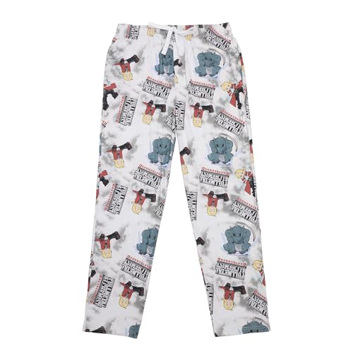 Fullmetal Alchemist Brotherhood Anime Men's Edward Alphonse and Title All Over Print Pajama Pants Adult Sleep Bottoms