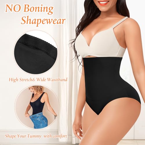 Image of Werena Tummy Control Shapewear Underwear for Women High Waisted Body Shaper Panties Shaping Briefs