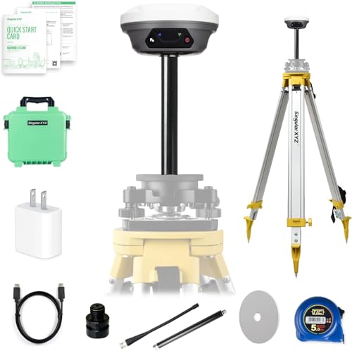 SingularXYZ E1 GNSS GPS RTK Base Station Land Surveying Equipment Total Station GNSS Receiver High Accuracy Static Surveying, Coodinates Collection, Point Surveying(Include Tripod)