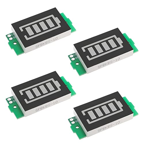 Be In Your Mind 4 Piezas Módulo Indicador de Capacidad de Batería Módulo Indicador de Carga de Batería de 3-34 V 5 MA Compatible con 1S 2S 3S 4S 5S 6S 7S 8S