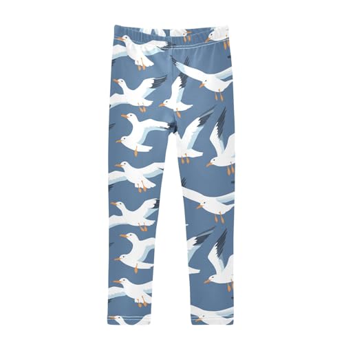 Simple Seagull Girls Leggings,Workout Leggings for Girls Toddler Athletic Legging Size for 3-10T