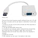 WOHPNLE VGA to USB, High Definition Video Output USB to VGA Adapter for Monitor Compact and Lightweight Computer Monitor Adapter for Work, Presentations, or Entertainment (White)