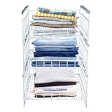 3-stöckiges Ausziehbares Regal Schubladenregal 20kg Traglast Kohlenstoffstahl Weiß Schrankorganizer Aufbewahrungsregal Für Lagerraum Bad Wohnung Café platzsparend