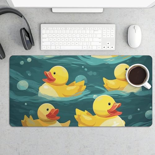Desk Pad Protector 24x12 Inch Extended Rubber Ducks Mouse Mat