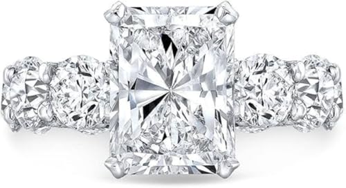 Moissanite Engagement Ring, 8-12 CT, Diamond Wedding Band, Vintage Halo Style in 10K/14K/18K White Gold/ 925 Sterling Silver