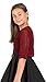 BOLEROSE Girls 3/4 Sleeve Loose-Knit Childrens Kids Bolero Shrug (Burgundy, 5-6 YRS)