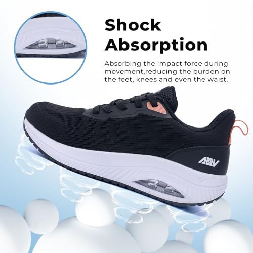 Image of QAUPPE Womens Walking Shoes with Arch Support Athletic Orthotic Sneakers for Women Foot Pain Relief