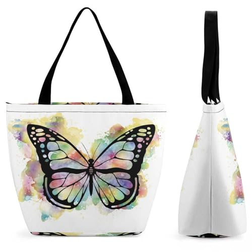 Sac de shopping pour voyage papillon résistant et spacieux porté épaule