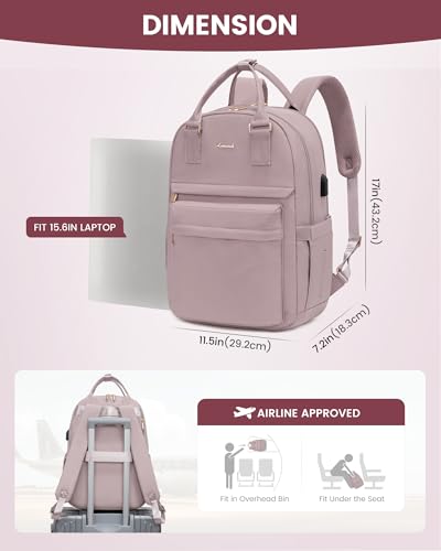 Image of LOVEVOOK Laptop Backpack for Women Girls, 15.6 Inch Waterproof Computer Backpack Student School Cute Bookbag Computer Bag