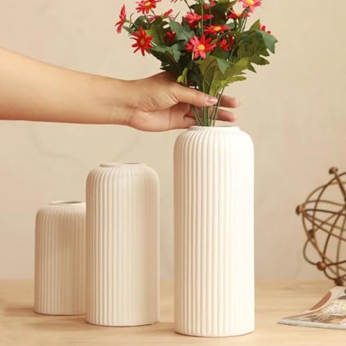 Image of KREATIVE Arts White Ceramic Vase for Home Decor, Living Room, Dining Table | Ceramic