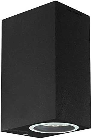 Modern Rectangular Up Down Matt Black Outdoor Wall Light Fixture GU10 ZLC061B