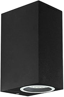 Modern Rectangular Up Down Matt Black Outdoor Wall Light Fixture GU10 ZLC061B