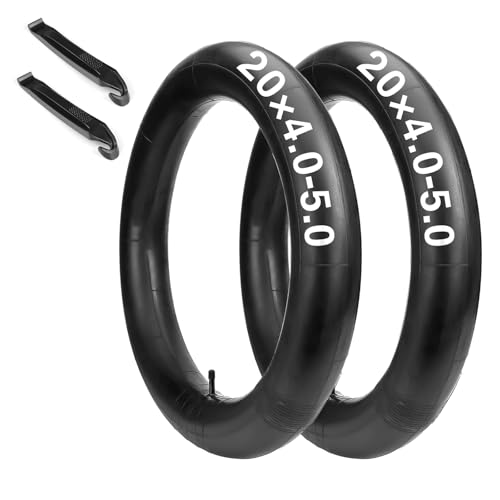 Paquete de 2 tubos de bicicleta de neumáticos gruesos de 20 x 4.0-5.0: tubo de bicicleta resistente con válvula Schrader AV de 32 mm, compatible con 20 x 4.0 20 x 4 1/4 20 x 4.3 20 x 4.4 20 x 4.80 20