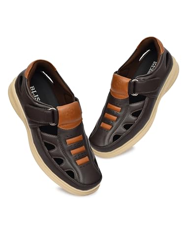 Image of Super Soft Ortho Friendly Adjustable Velcro strap Doctor Sandal & Cushioned Footbed Lightweight Anti-Slip Sole Casual Sandals in Dual Comfortable Stylish for Men BB1037