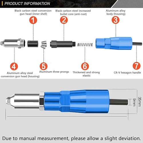 Adaptateur de perceuse à rivets électrique CUSMA kit outils écrou d'insertion rivetage