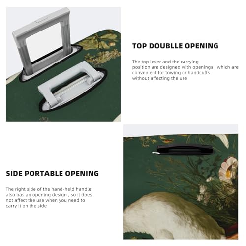 White Duck Wildflowers And Grass Elastic Travel Luggage Covers Dustproof Scratch-Resistant Suitcase Protector Fit 22-24 Inch3