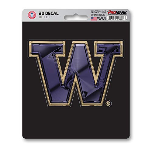 FANMATS 62844 Washington Huskies 3D Decal Sticker, Team Colors