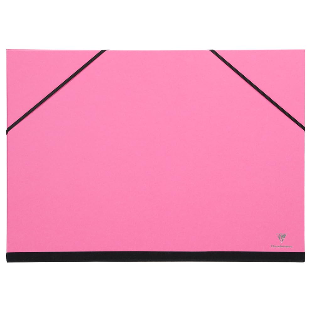 Clairefontaine 144706C Zeichenmappe Maya mit Gummizugverschluß, praktisch und robust, 37 x 52cm, 1 Stück, Fuchsia