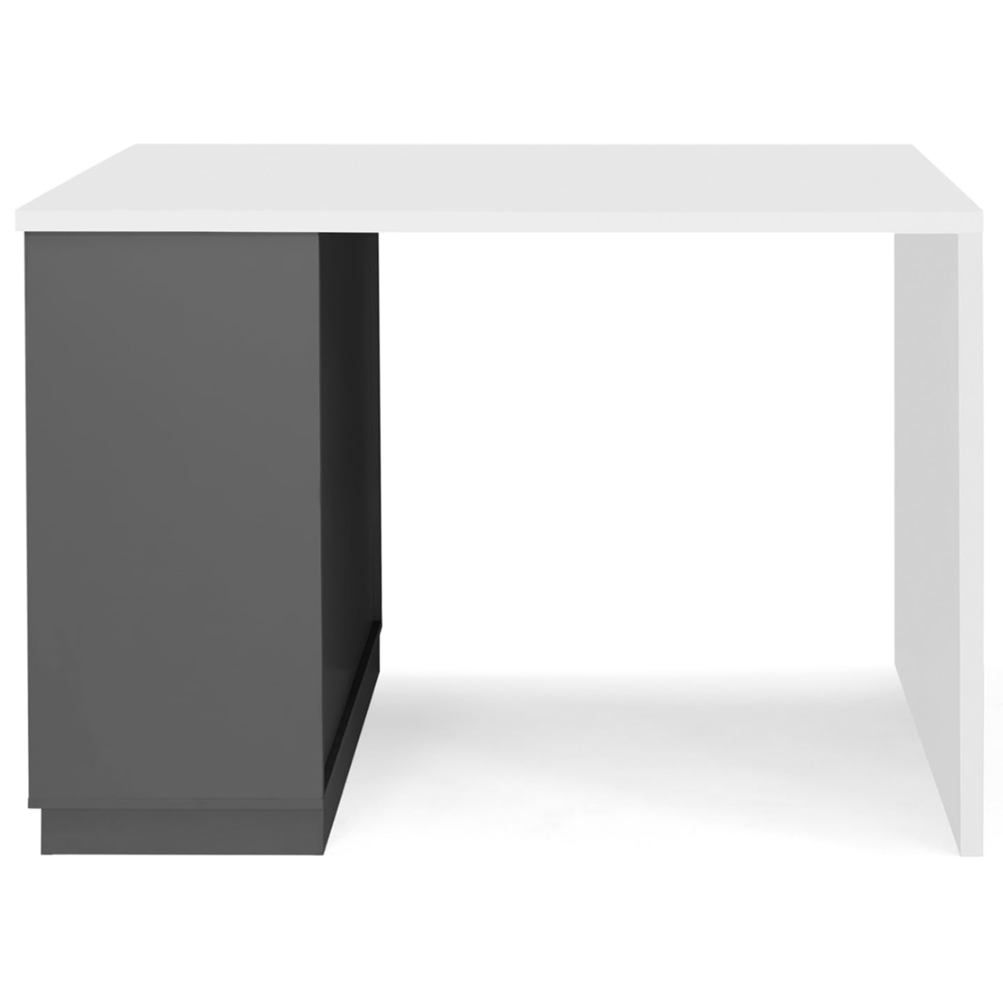 IDMarket - Ilot Central Mange-Debout 4 Personnes VITO 130 cm Gris et Plateau Blanc