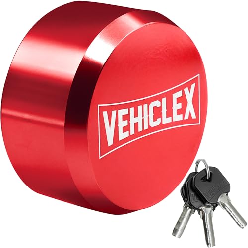 Vehiclex Heavy-Duty Puck Lock Keyed Alike Hidden Shackle Lock Rust-Resistant Security for Trailers Garages Containers Red