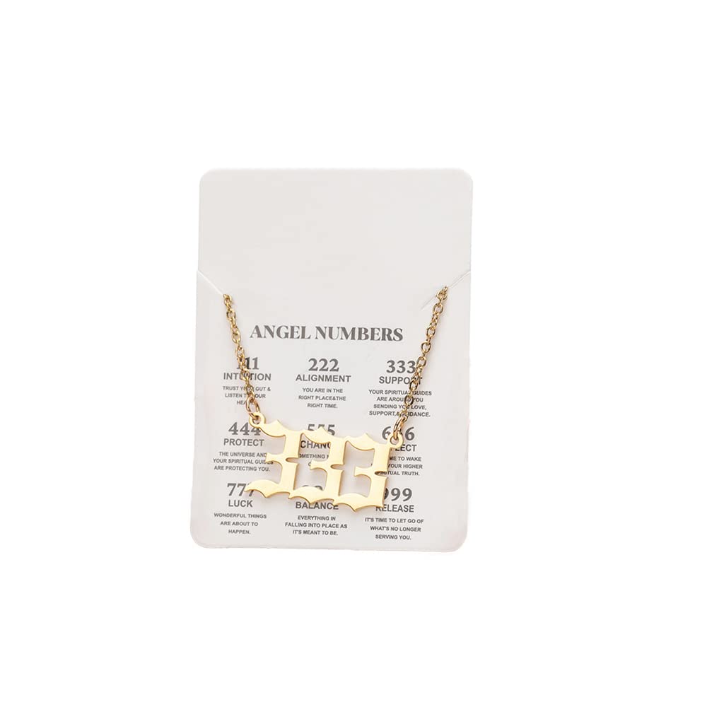 COLORFUL BLINGWomen Stainless Steel 111 222 333 444 555 666 777 888 999 Choker Numerology Jewelry Old English Lucky Number Necklace