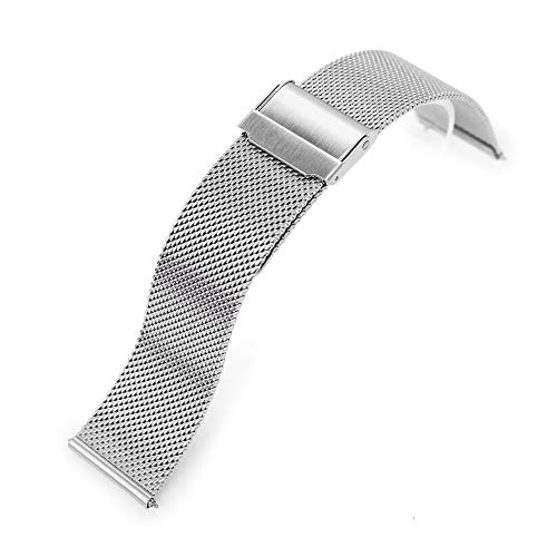 22mm Quick Release Classic Superfine Mesh Milanese Watch Band Brushed