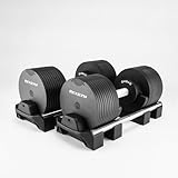 MANUBRI REGOLABILI 2–40 KG: Questi manubri regolabili si impostano facilmente da 2 kg fino a 40 kg con incrementi da 2 kg. Questa versatilità ti permette di adattare l’allenamento a qualsiasi livello e aumentare progressivamente la forza.