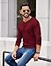 COOFANDY Mens Henley Shirts Long Sleeve Casual Pullover Button Tee Lightweight Fashion T-Shirt Wine Red