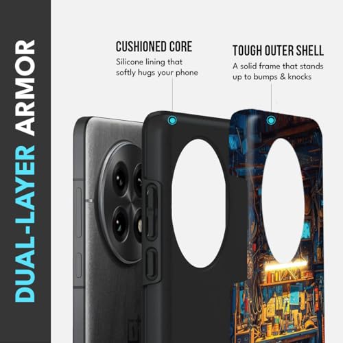 Image of MILLION CASES Back Cover Case for OnePlus 12 Scratch Resistant Anti-Slip Polycarbonate Shockproof Protective Durable Garage Dreams Crystal Case for Men & Boys