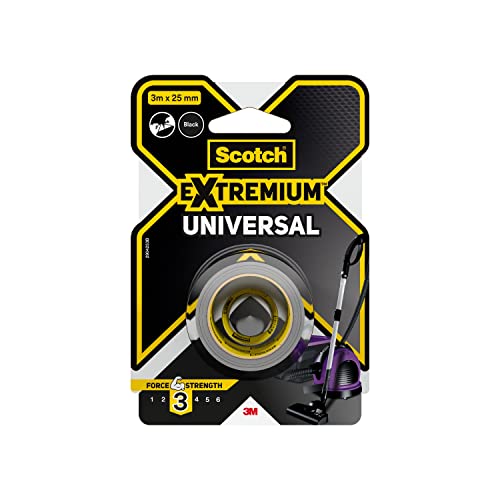 Image of Scotch Extremium Black Universal Duct Tape, 3 m x 25 mm
