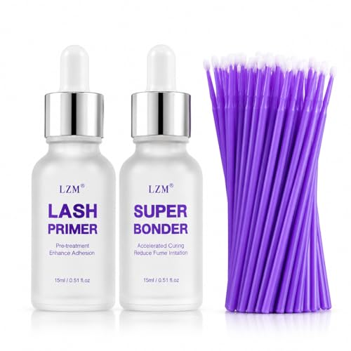 LZM Lash Bonder & Primer Kit for Long-Lasting Lash Extensions & Clusters