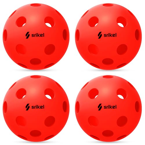 Srikel Indoor Pickleball Balls 26 Holes High-Visibility Bounce Durable