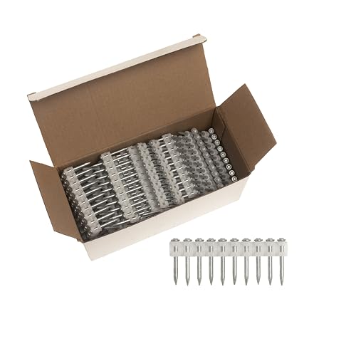 1000x Collated Concrete Nails 1-1/4 Inch (32mm) for Hilti GX 3 (GX3), GX 100, GX 120 Nailer, GX MX Collated Strip, Full Round Head Hardened Steel Pins for Metal Track, Drywall & Concrete